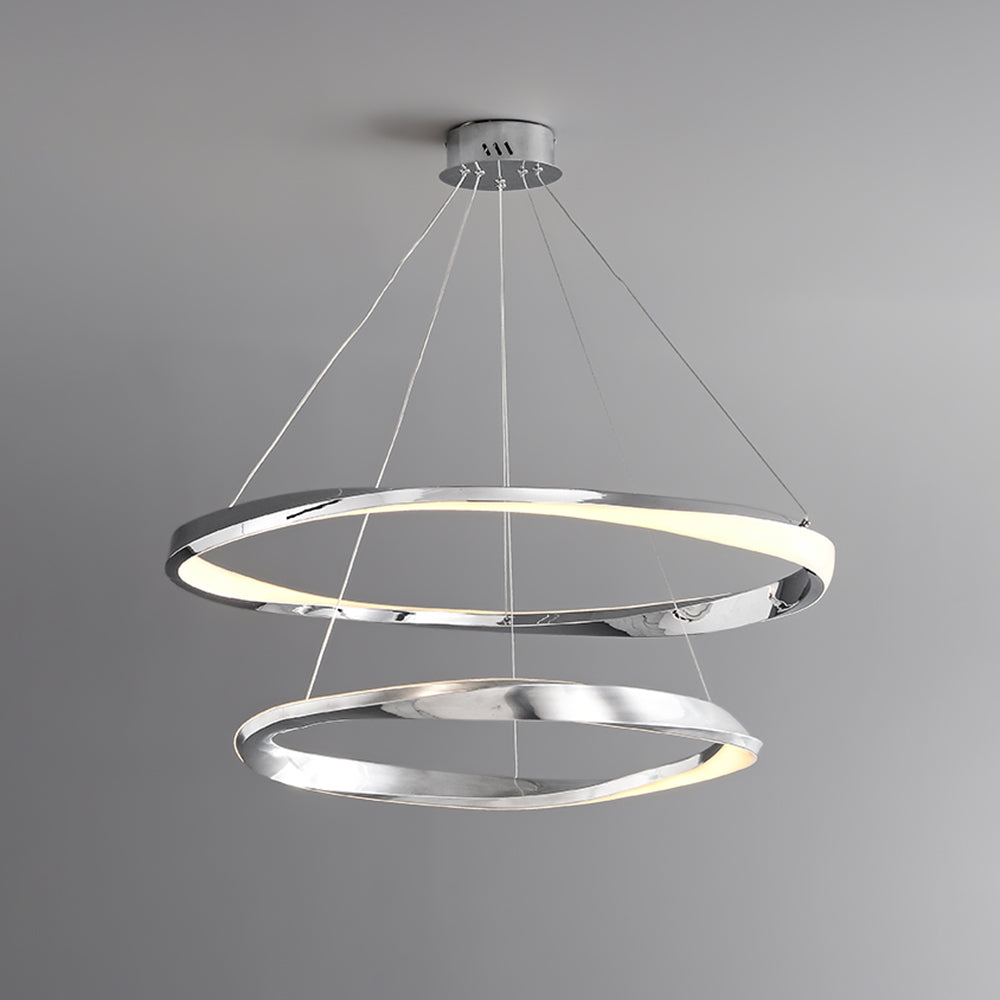 Alonza Minimalist Ring Spiral Shape Metal Pendant Light,Gold