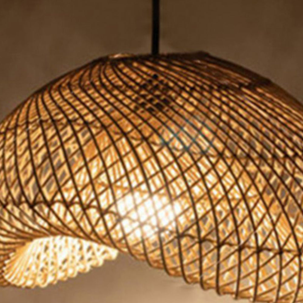 Muto Design LED Hanglamp Metaal/Rattan Hout Slaap/Woon/Eetkamer