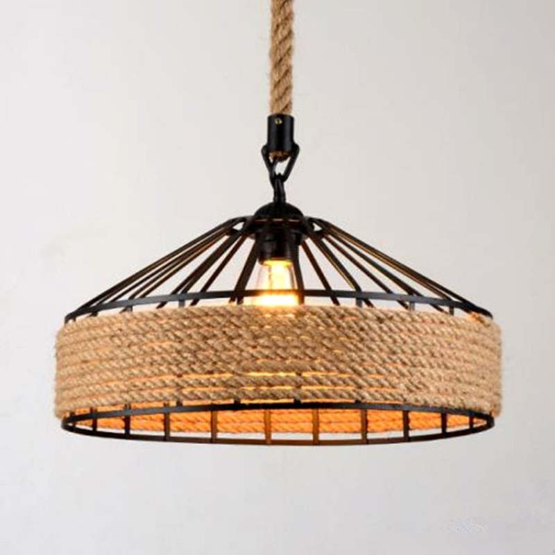 Valerio Retro LED Hanglampen Bruin Metaal Touw Eetkamer Slaapkamer