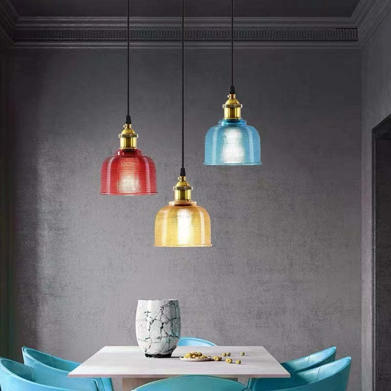 Morandi Retro Art Deco Hanglampen Rood Blauw Amber Woonkamer