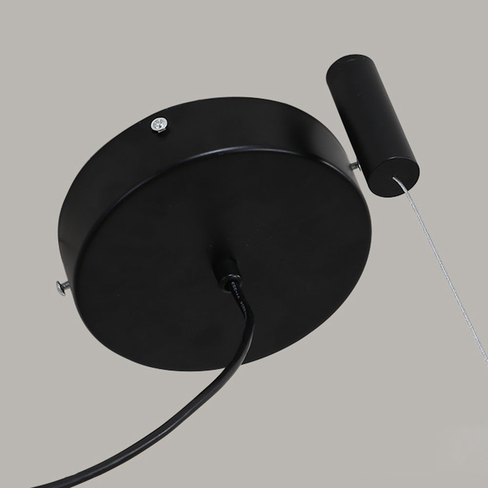 Alonza Minimalist Ring Metal Pendant Light, Black