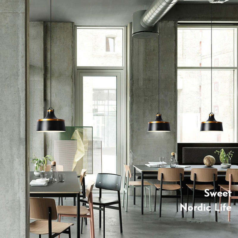 Morandi Modern Danish Hanglampen Blauw Zwart Wit Metaal Woonkamer