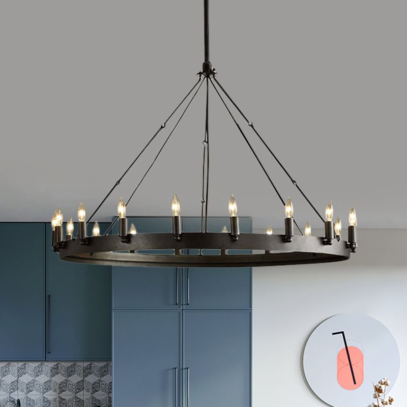 Caspian Industriele LED Hanglamp Zwart Metaal Woon/Slaapkamer Eettafel
