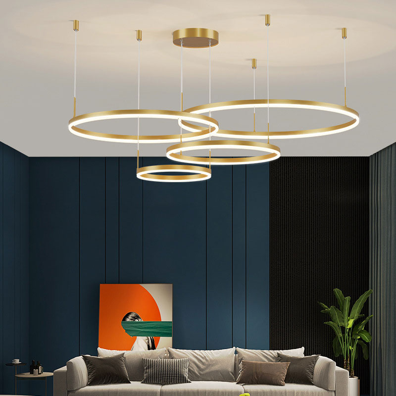 Alonza Moderne Grote Hanglampen Wit Metaal Slaapkamer Woonkamer Tir-Cirkel