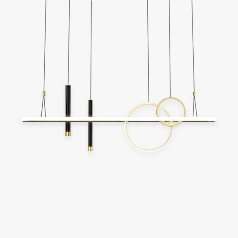 Madina Ronde LED Hanglampen Zwart Goud Metaal Silica Gel Eetkamer