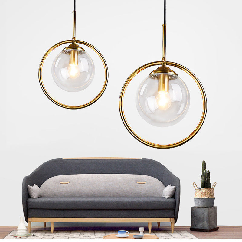 Hailie Moderne LED Ronde Hanglamp Metaal/Glas Transparent/Grijs/Cognac Slaap/Woon/Eetkamer