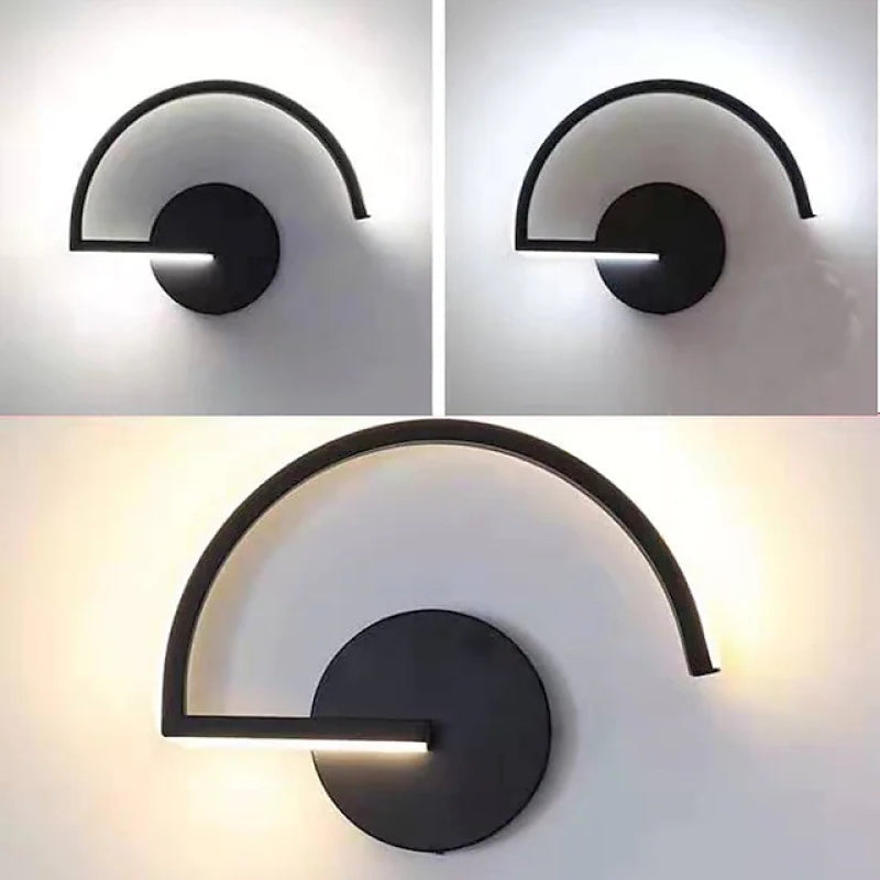 Lacey Minimalistische Halfcirkelvormige Wandlampen Zwart Wit Metaal Woonkamer