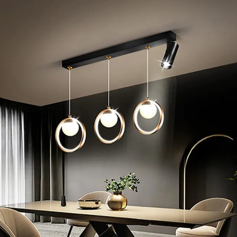 Madina Ronde Design LED Hanglampen Glas Metaal Silicagel Eetkamer