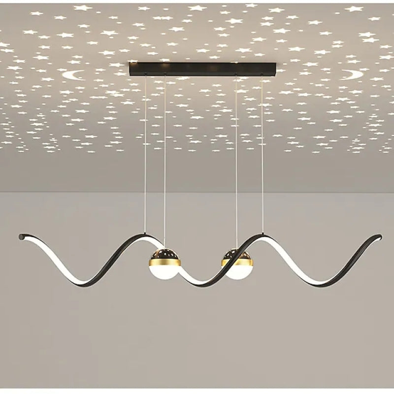 Madina Design Golvende Vorm LED Hanglampen Zwart/Wit/Goud Metaal/Acryl Kantoor