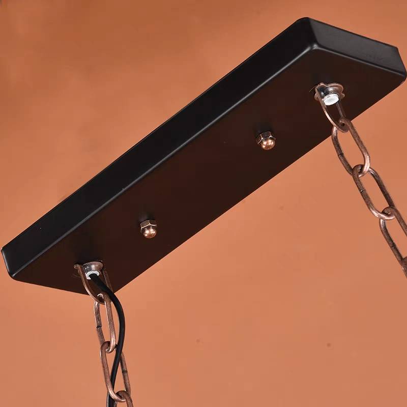 Brio Design Boerderij Hanglamp 6 Lantaarn Gitaar, Hout/Metaal, Woonk/Eetkamer