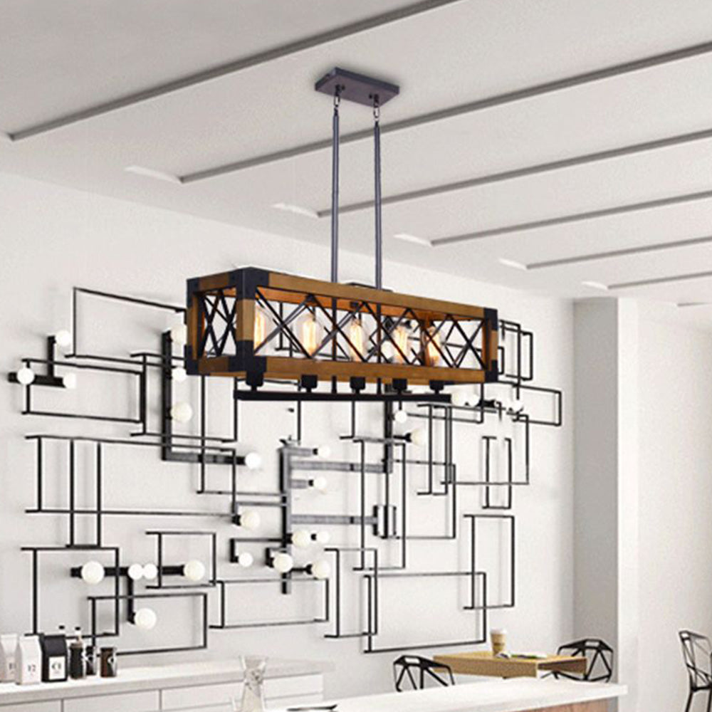 Solomon Industriele LED Hanglamp Metaal Hout Woonkamer Eetkamer