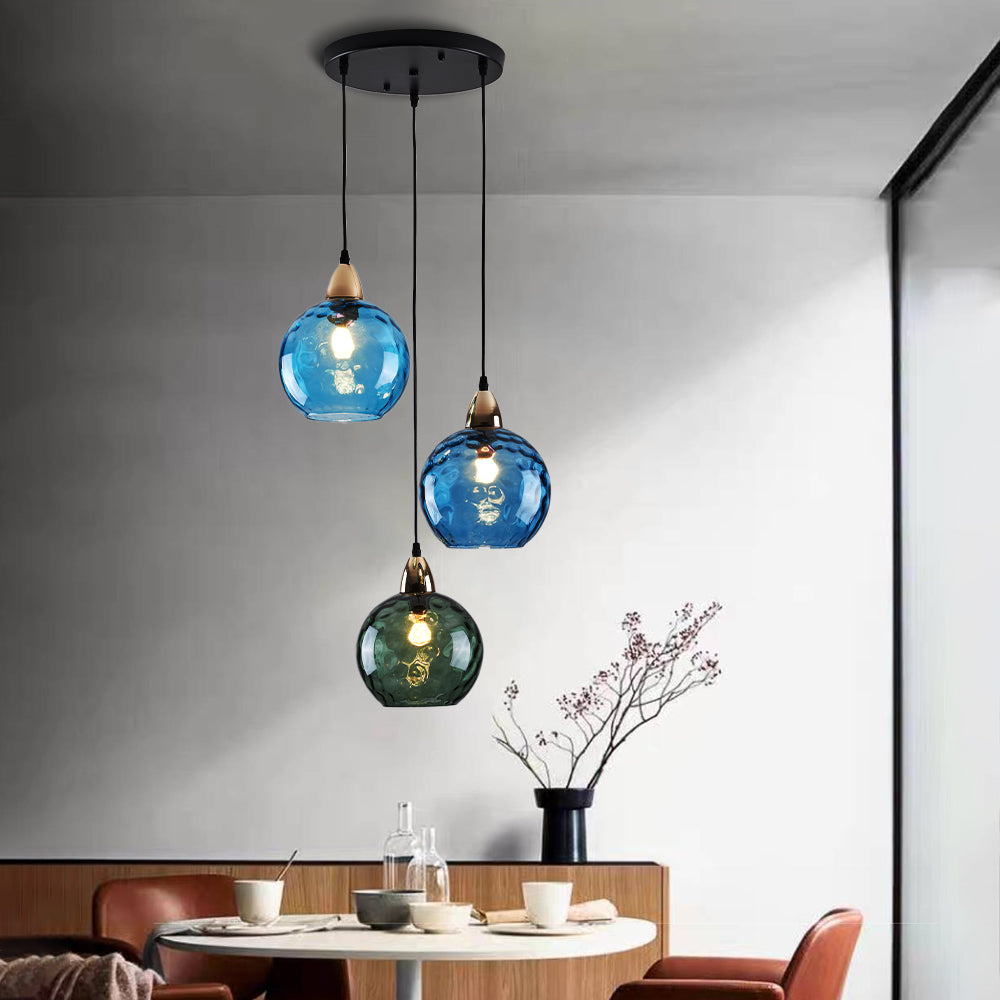 Hailie Modern Waterrimpeling Cluster 3 Hoofd Hanglampen Glas Woonkamer