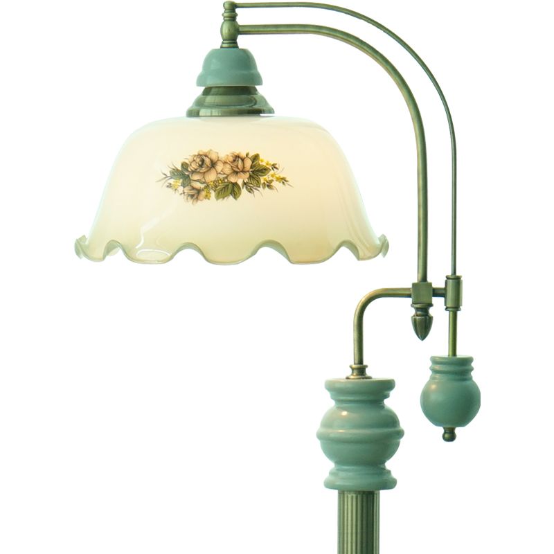 Morandi Retro Design LED Vloerlamp Lotus Bloem Vormige Metaal/Glas Eetkamer/Woonkamer