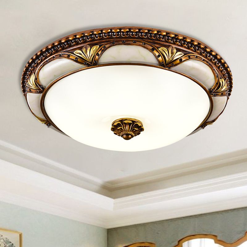 Tobias Floral Retro Inbouw Plafondlamp Antiek Messing Slaapk/Woonkamer