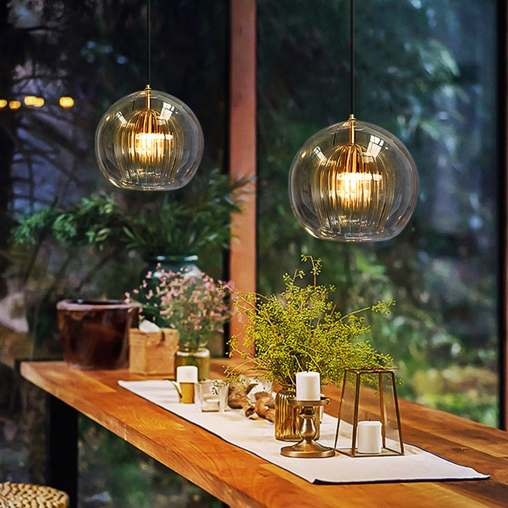 Hailie Modene Bol LED Hanglamp Metaal/Glas Helder/Amber Slaap/Eet/Woonkamer