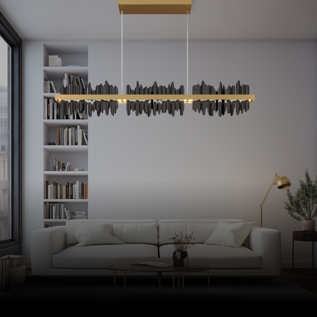 Marilyn Industrial LED Kroonluchters Gouden Zwart Glas Metaal Slaapkamer
