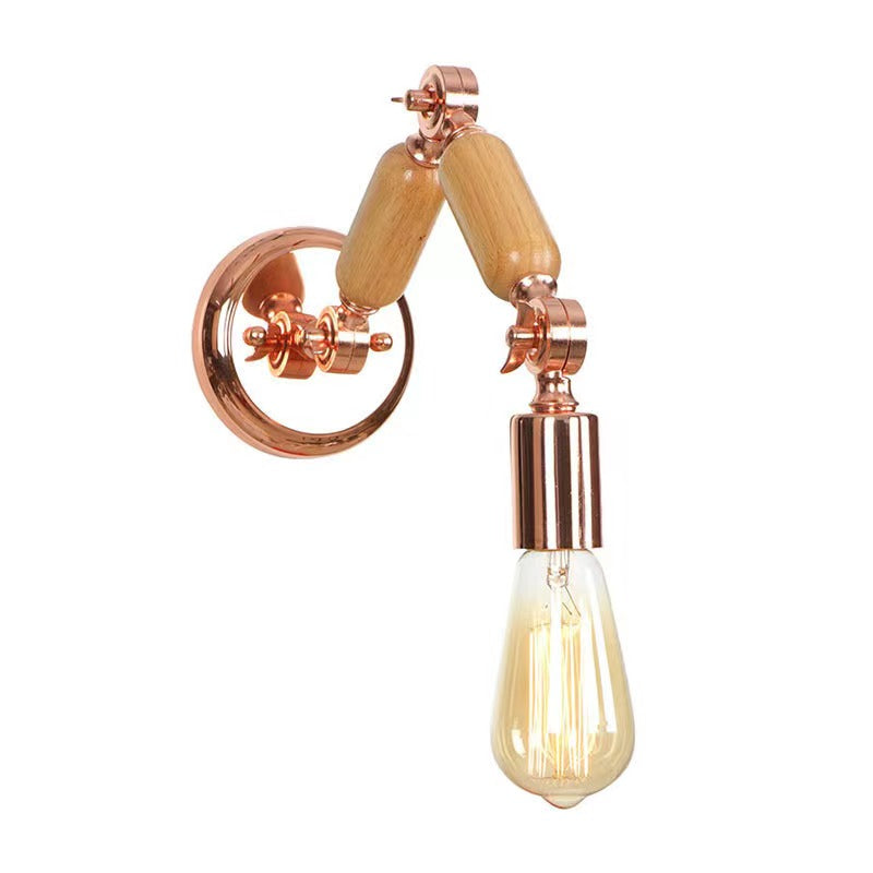 Valerio Wall Lamp Bulb Wooden Adjustable Makeup Gold, Living Room