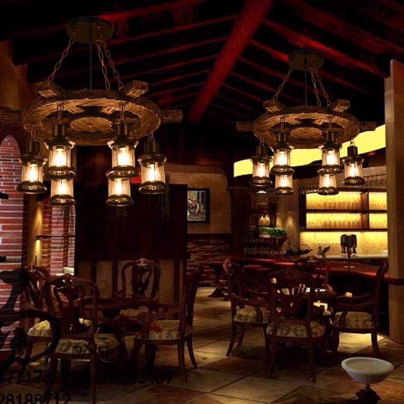 Brio Industriële Piraten LED Hanglamp Hout/Metaal Woonkamer/Bar/Restaurant