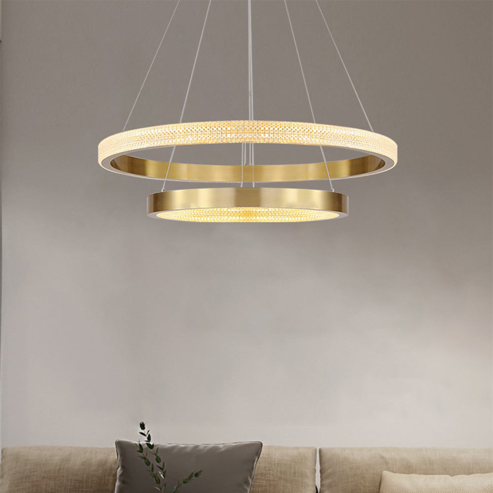 Kirsten Moderne Ronde LED Hanglamp Zwart/Goud Metaal/Arcyl Slaap/Woon/Eetkamer