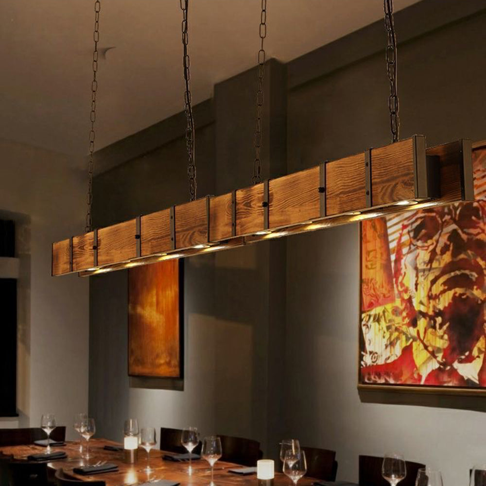 Vincent Industrie LED Hanglampen Zwart Metaal Hout Woonkamer Slaapkamer
