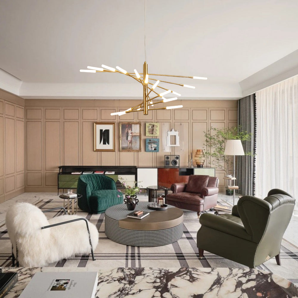 Lowry Moderne LED Kroonluchters Zwart Goud Metaal Woonkamer