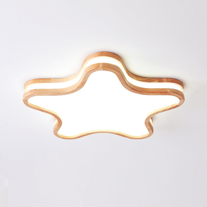 Minori Moderne Kleine LED Plafondlampen Hout Slaapkamer Woonkamer Cloud
