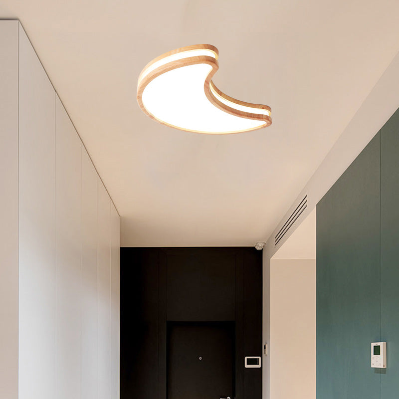 Minori Moderne Kleine LED Plafondlampen Hout Slaapkamer Woonkamer Cloud