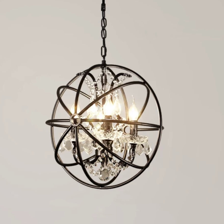 Kristy Vintage Design LED Hanglamp Metaal Kristal Zwart Woonkamer