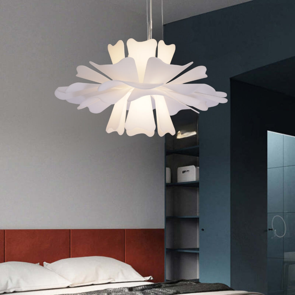 Carina Moderne Design Hanglamp Bloem Wit Metaal Woonkamer Slaapkamer