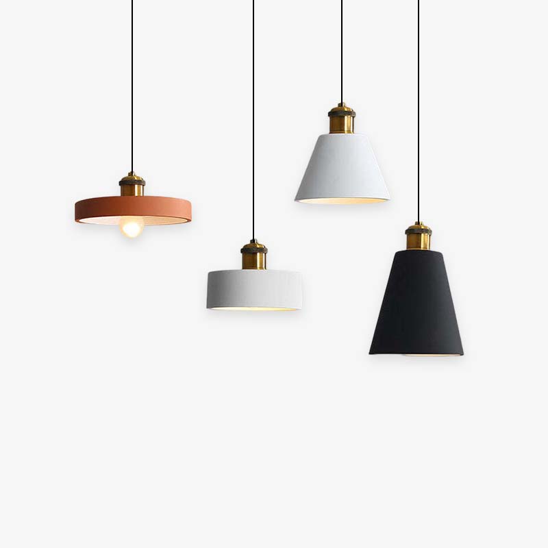 Morandi Design Vormen LED Hanglampen Wit/Oranje/Zwart Metaal/Hars Eetkamer