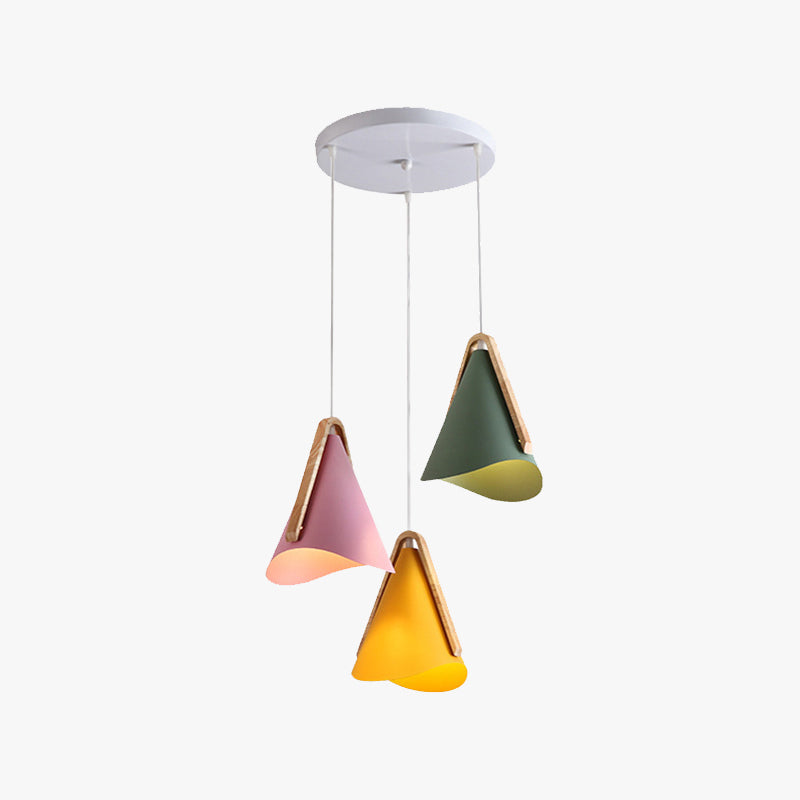 Morandi Moderne LED Hanglampen Roze/Groen/Geel Metaal/Hout Eetkamer