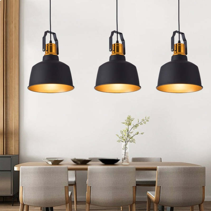 Alaric Industriele LED Hanglamp Zwart Goud Metaal Eetkamer Slaapkamer