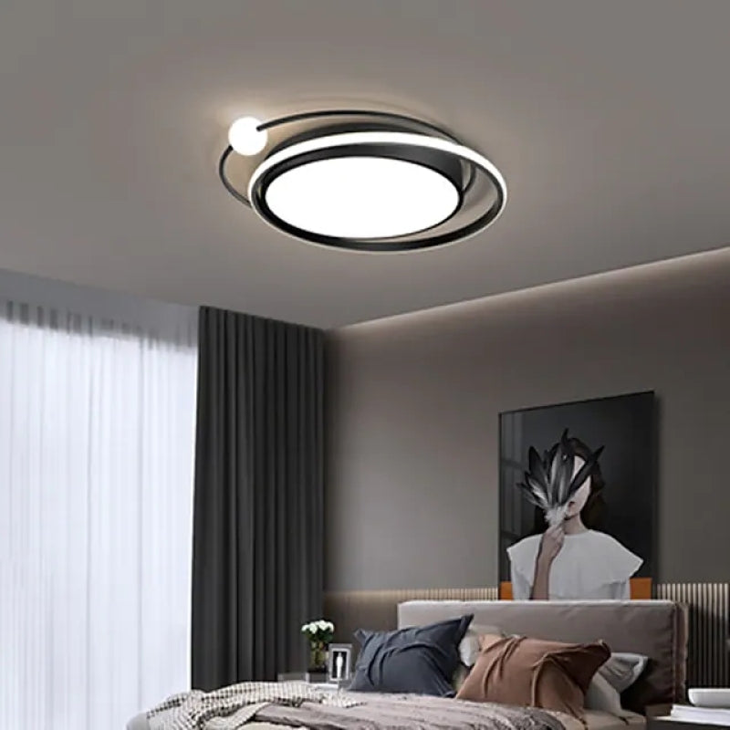 Lacey Moderne Ronde LED Plafondlamp Zwart/Goud Metaal/Silicagel Slaap/Woonkamer