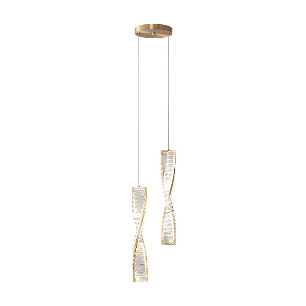 Marilyn Moderne Spiraalvormige Strook Hanglamp Metalen/Kristal Zwart/Goud Woon/Slaap/Eetkamer