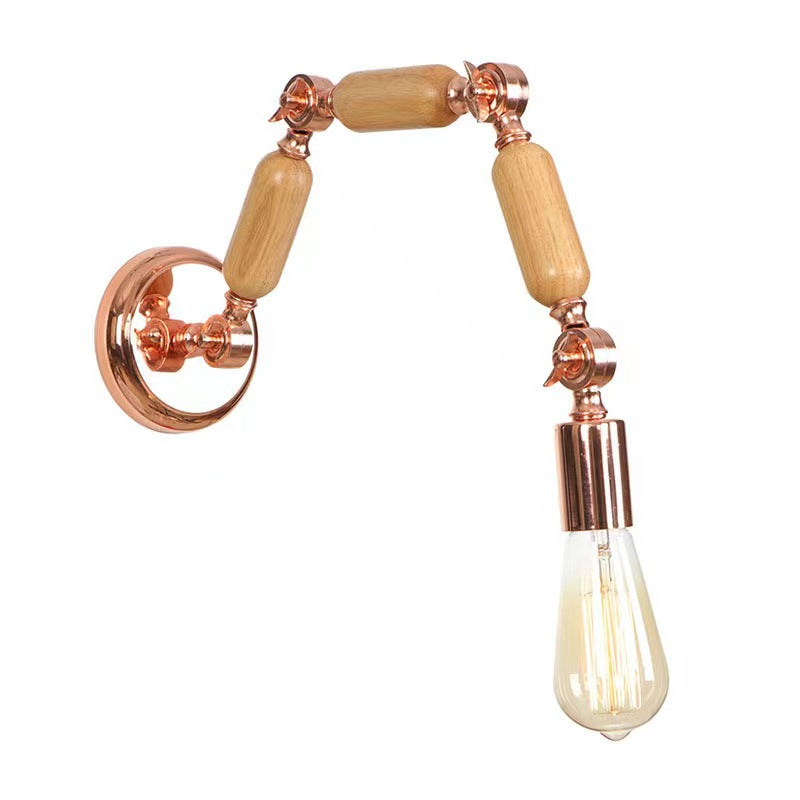 Valerio Wall Lamp Bulb Wooden Adjustable Makeup Gold, Living Room