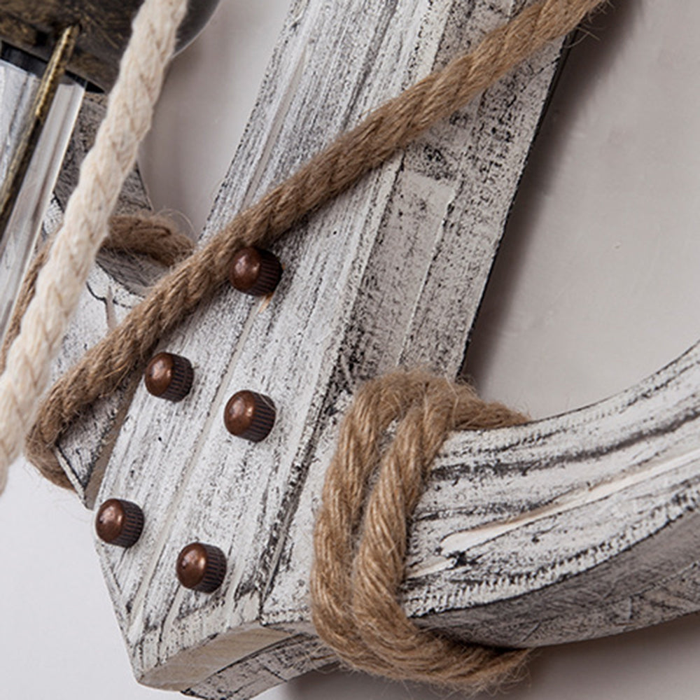 Carina Anchor Lantern Wall Lamp, Vintage/Antique, Wood, Bedroom