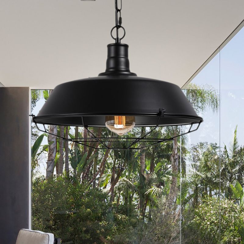 Alistair Boerderij Design Swag Barn Schuur Hanglamp Slaapkamer/Woonkamer Swart
