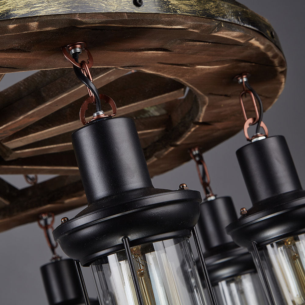 Brio Vintage Walnoot Hanglamp, Metalen/Houten Woonk/Eetk/ Slaapkamer