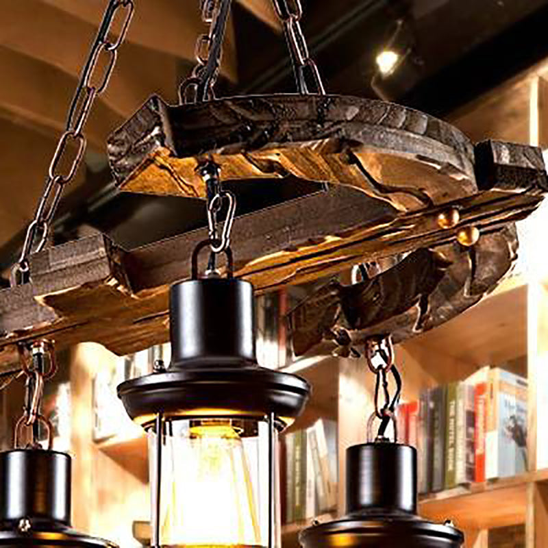 Brio Retro Design Hanglamp Kroonluchter Van Hout/Metaal