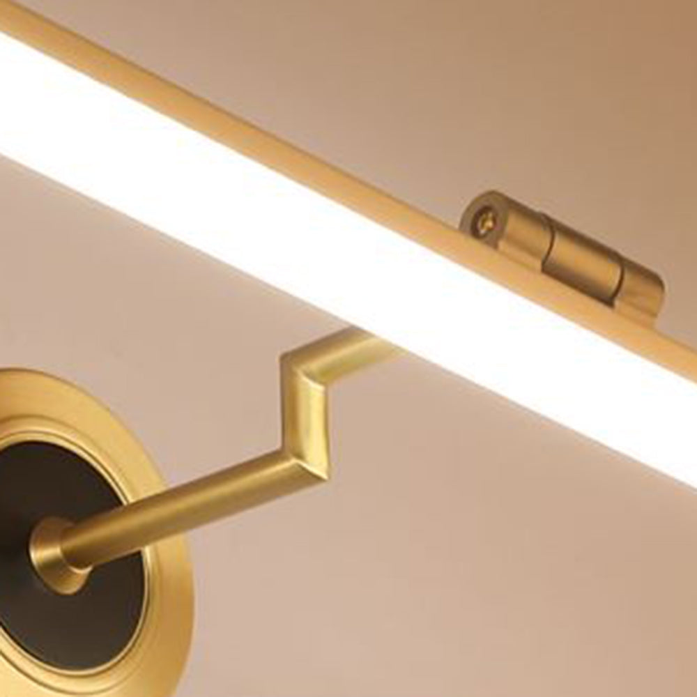 Leigh Vintage Lineaire Metaal/Acryl Wandlamp, Zwart/Goud