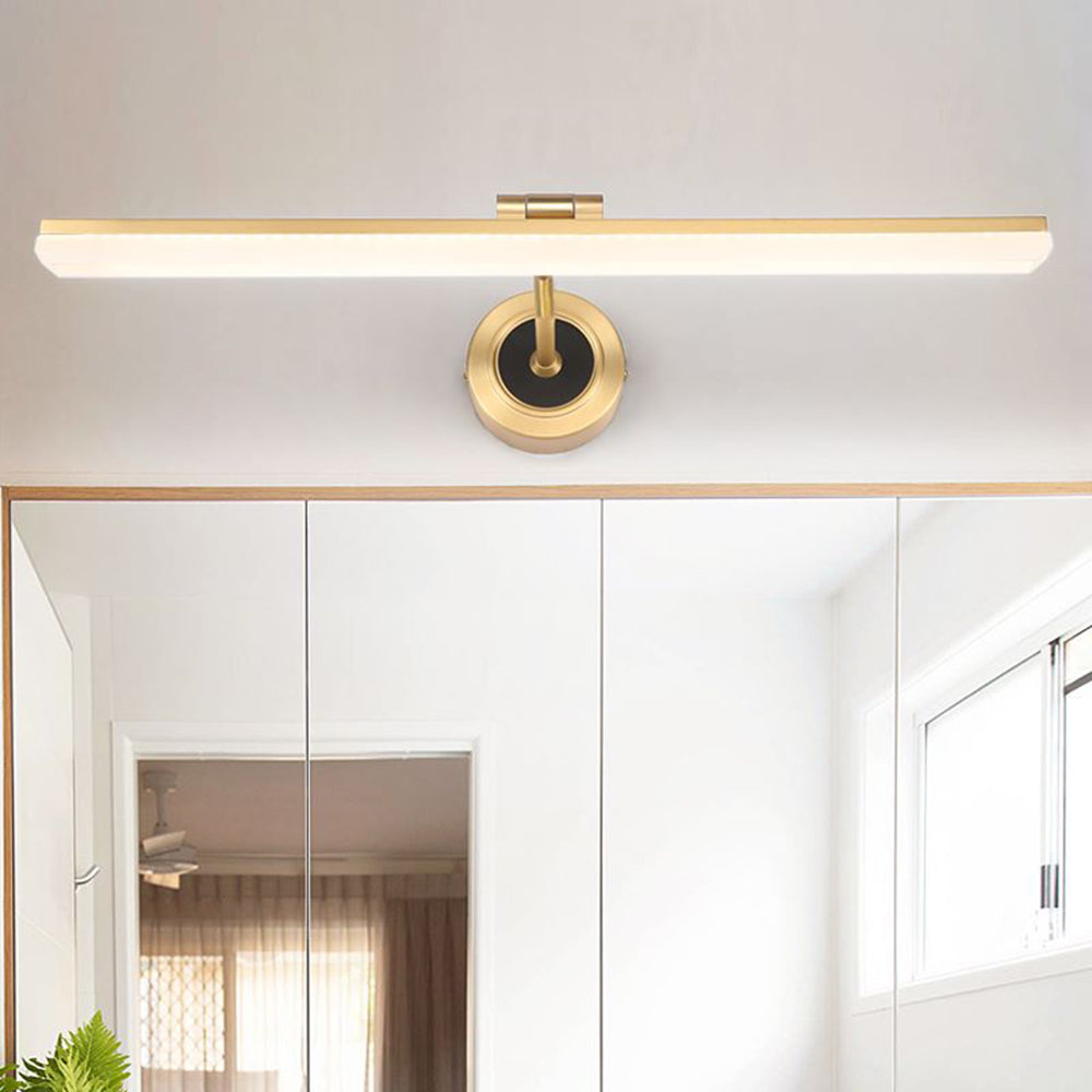 Leigh Vintage Lineaire Metaal/Acryl Wandlamp, Zwart/Goud