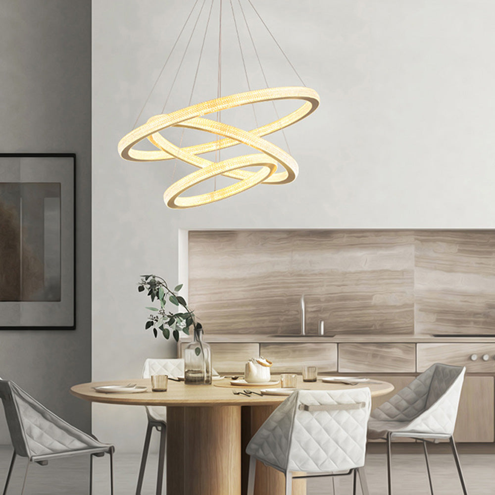 Kirsten Moderne Ronde LED Hanglamp Metaal/Acryl Goud Slaap/Woon/Eetkamer