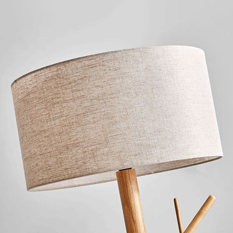 Muto Modern Design Vloerlamp Japanse Boom Beige Stof/Hout Woonkamer