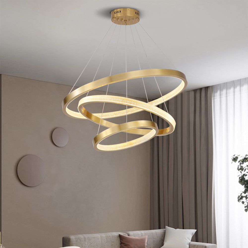 Kirsten Moderne Ronde LED Hanglamp Zwart/Goud Metaal/Arcyl Slaap/Woon/Eetkamer