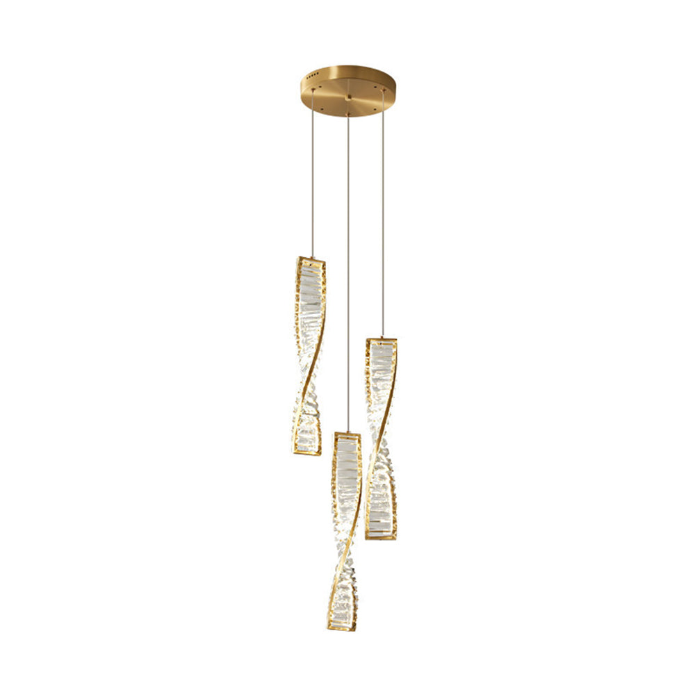 Marilyn Moderne Spiraalvormige Strook Hanglamp Metalen/Kristal Zwart/Goud Woon/Slaap/Eetkamer