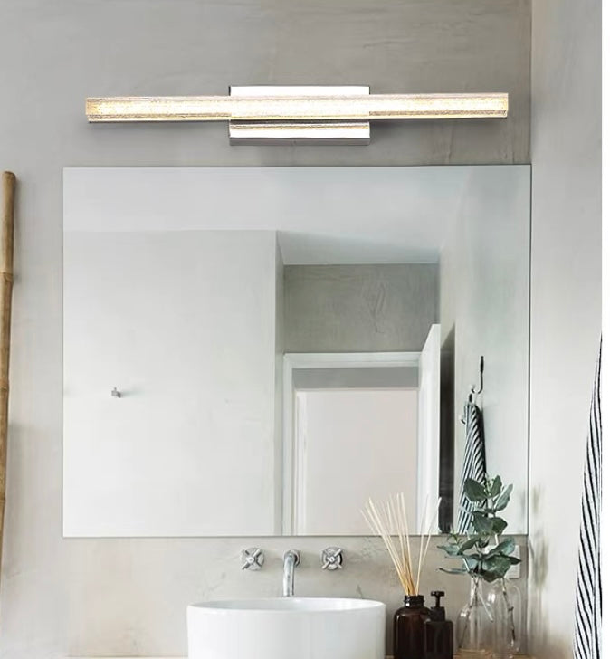 Leigh Moderne Rechthoekig LED Wandlamp Metaal/Acryl Silver Slaap/Woon/Badkamer
