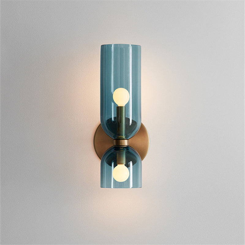 Hailie Moderne Slaapkamer Glas Wandlamp Sconce Blauw/Grijs/Wit