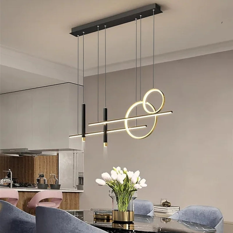 Madina Bijzondere LED Hanglampen Zwart Metaal Eetkamer Woonkamer