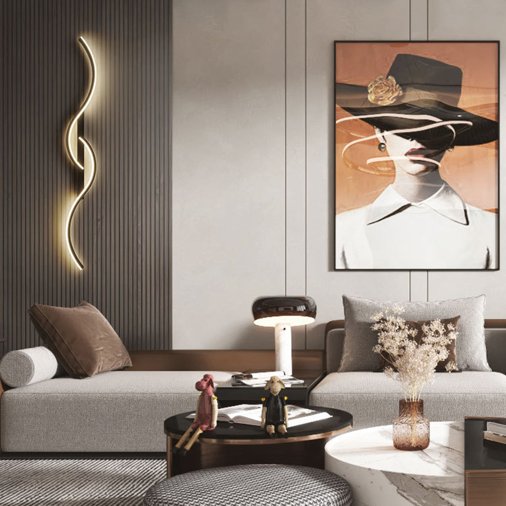 Louise Moderne Design LED Wandlamp Goud/Zwart Metaal Woonkamer