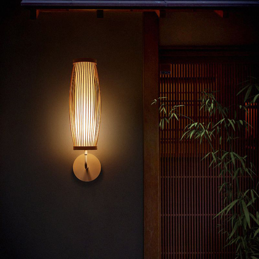 Muto Modern Design LED Wandlamp Bruin Bamboe Metaal Slaapkamer